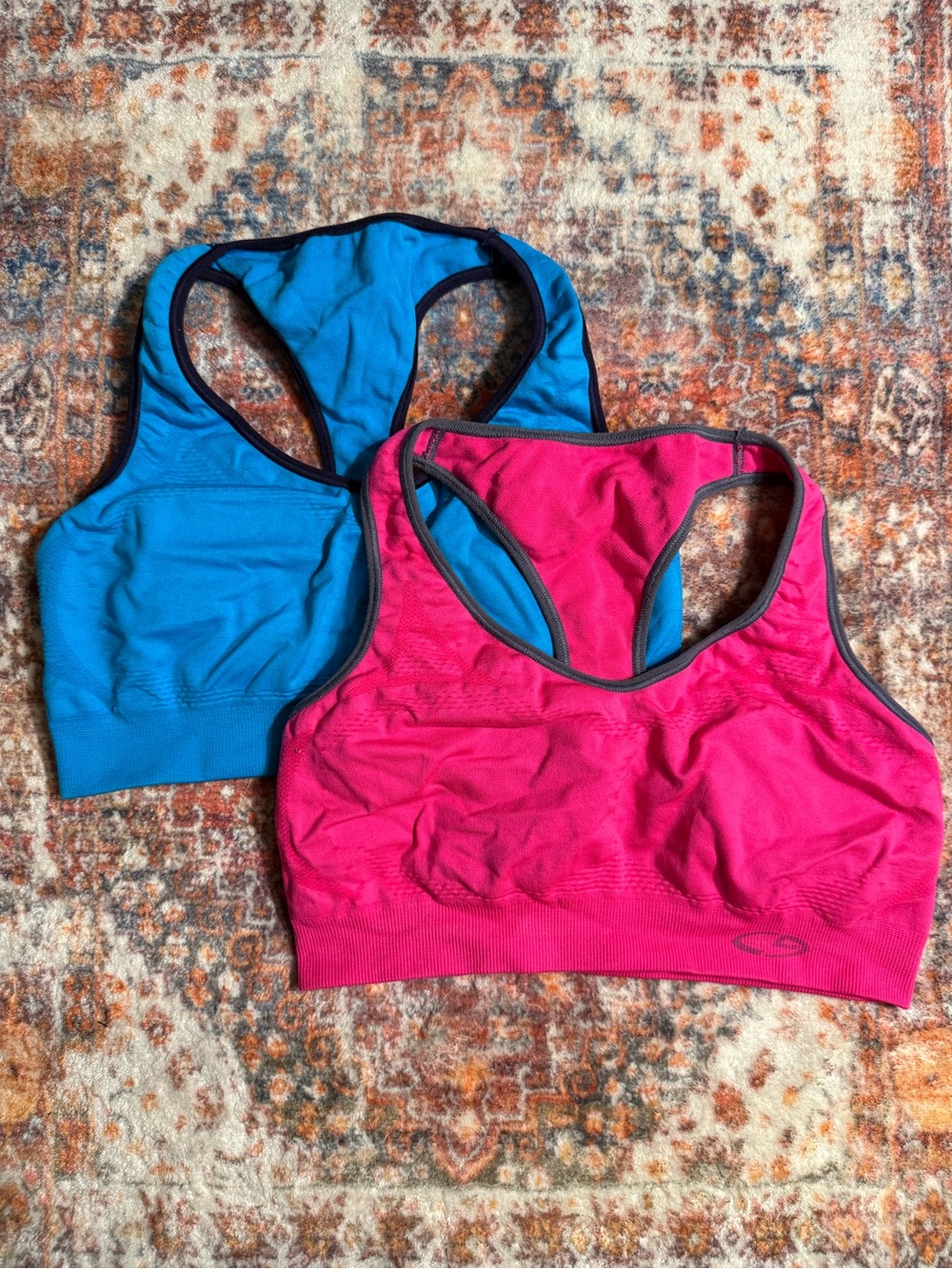Champion Sports Bra Set Pink & Blue Medium